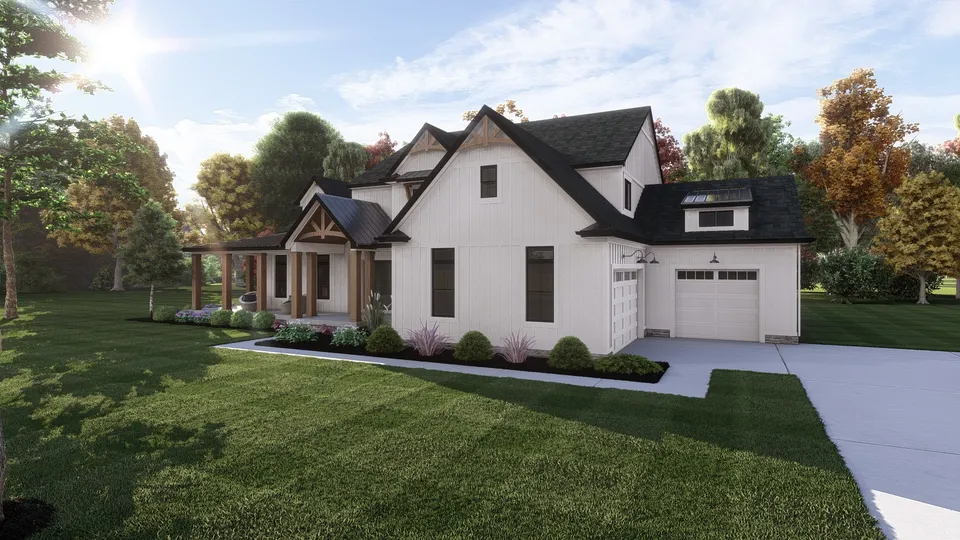 The Beringer II house plan, exterior view 2